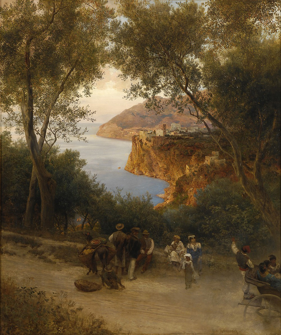 coastal street by sorrento or capri